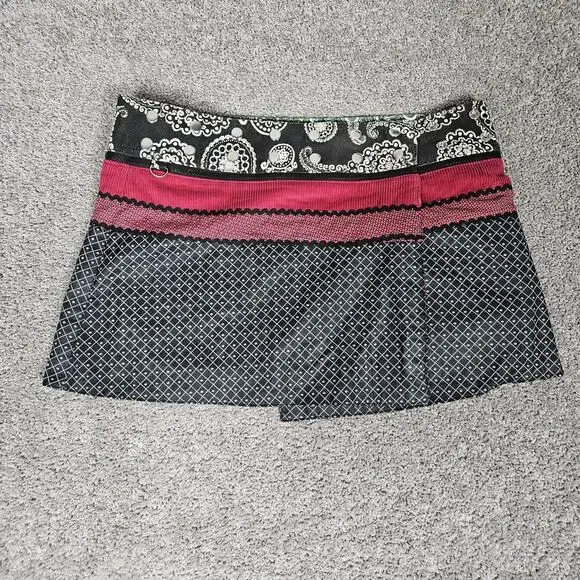 Zand Amsterdam Mini Skirt Womens OS Maroon Corduroy Reversible W Purse Boho - Picture 3 of 14